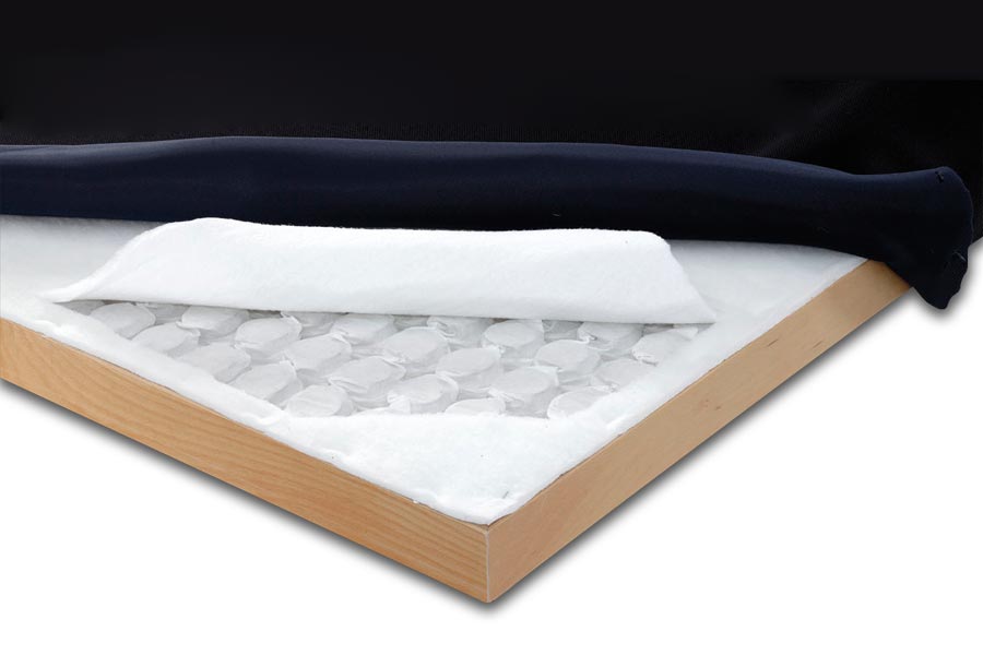 Layers of the spring bed base BoxSpring Light by Manifattura Falomo