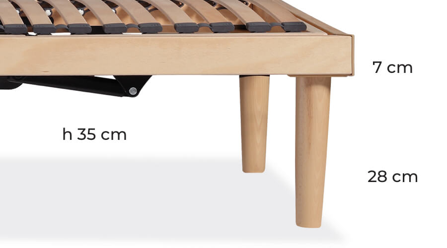 Optional legs for bed frame
